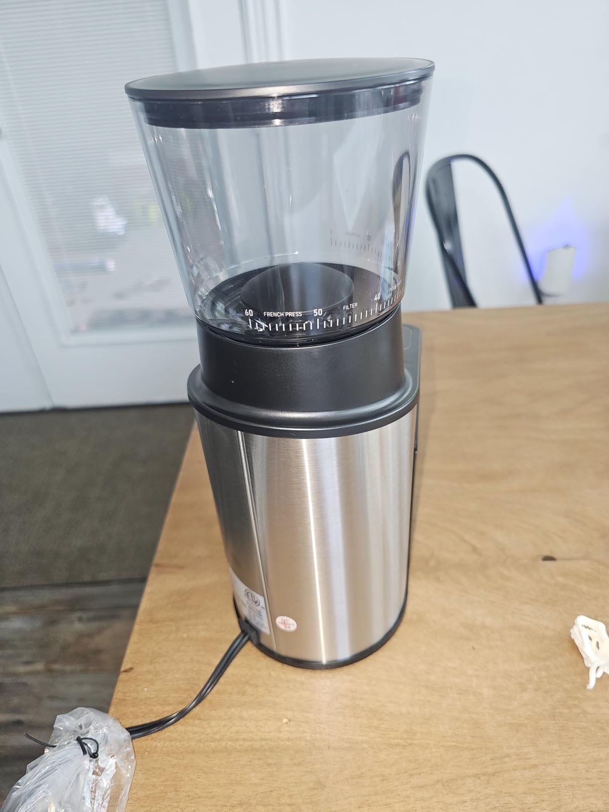 Conical Burr Coffee Grinder, 60 Settings, Anti-Static, Black customer photo 2