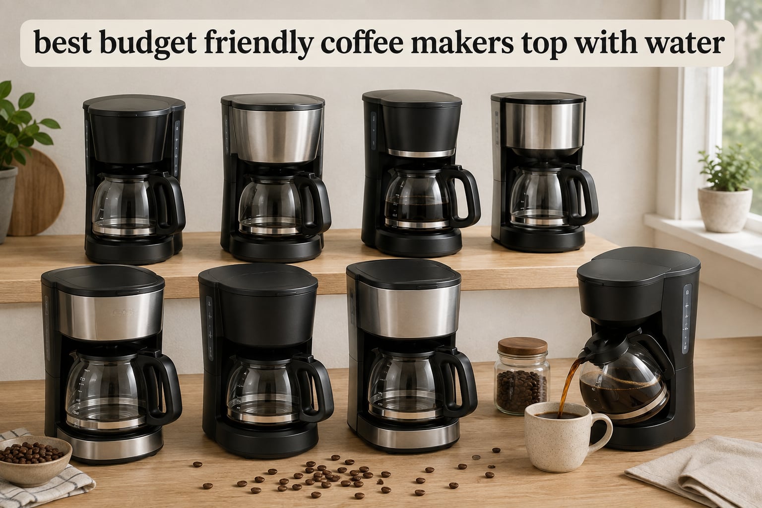 best budget friendly coffee makers top with water