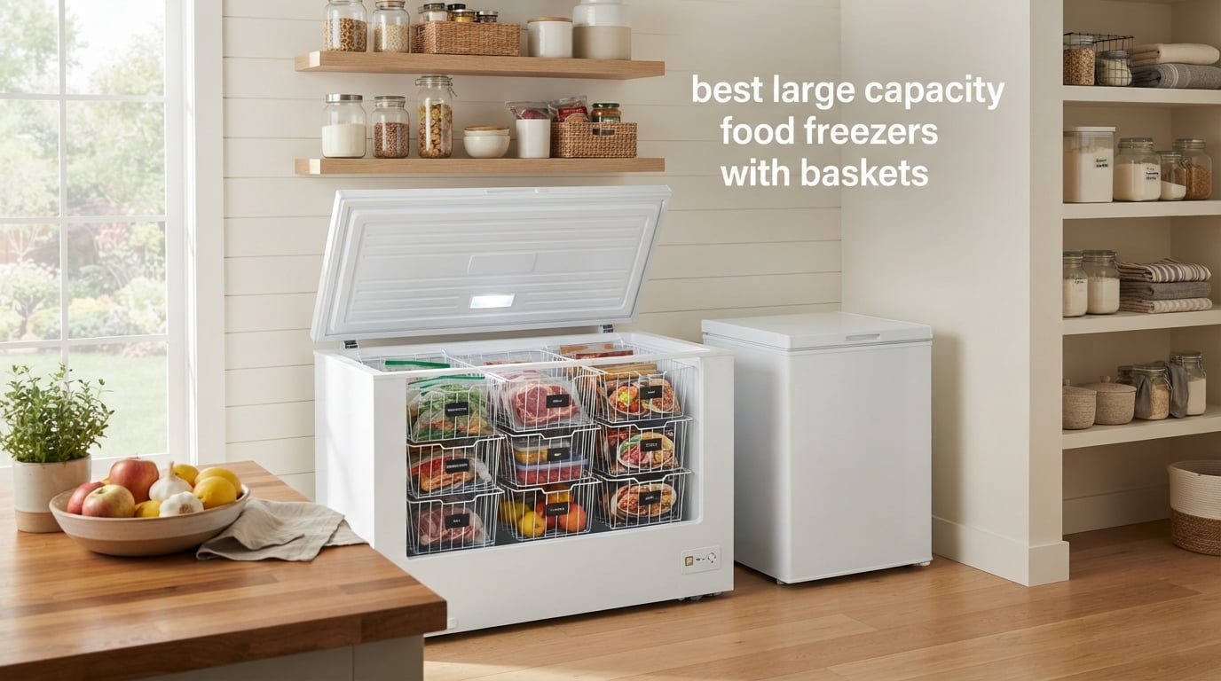 best large capacity food freezers with baskets