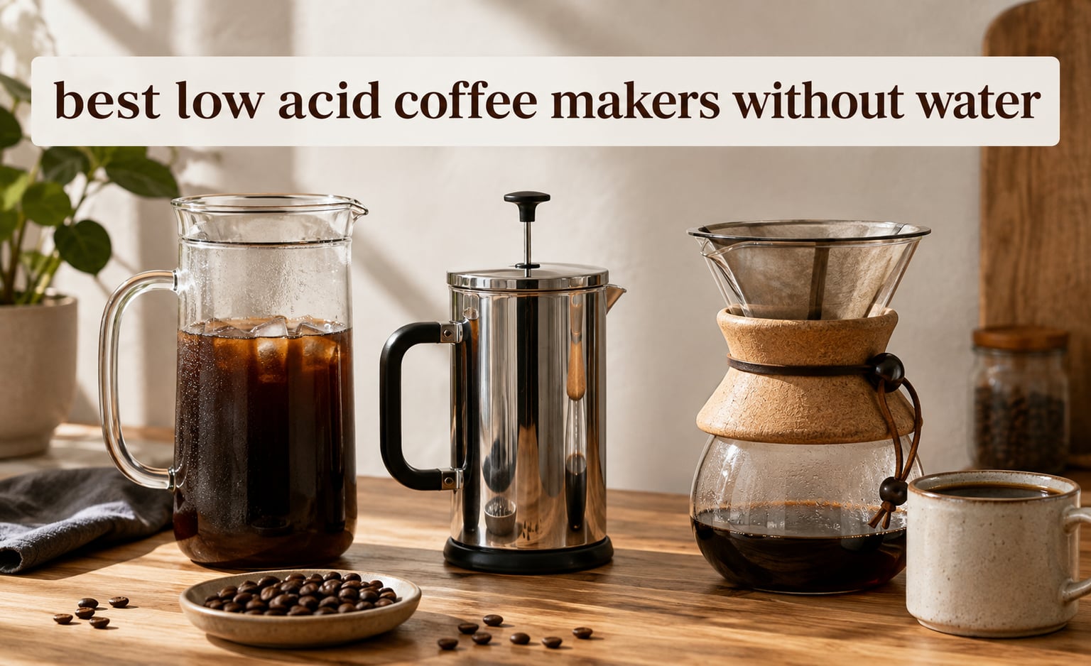 best low acid coffee makers without water