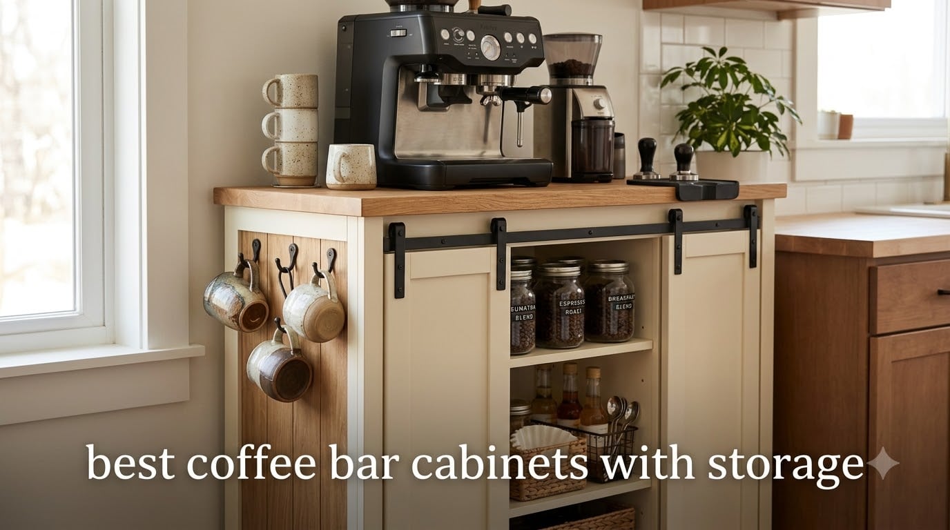 best coffee bar cabinets with storage