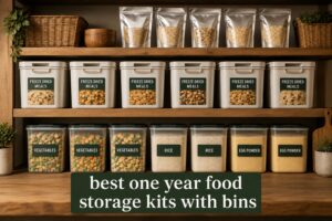 best one year food storage kits with bins