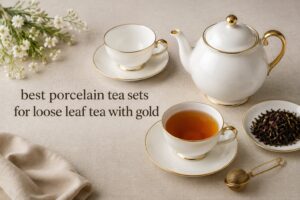 best porcelain tea sets for loose leaf tea with gold