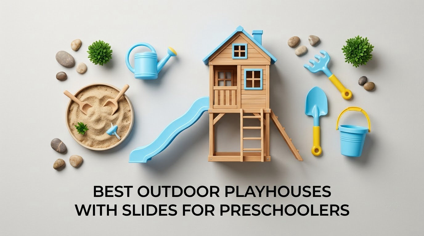 best outdoor playhouses with slides for preschoolers