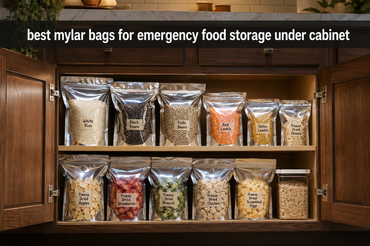 best mylar bags for emergency food storage under cabinet