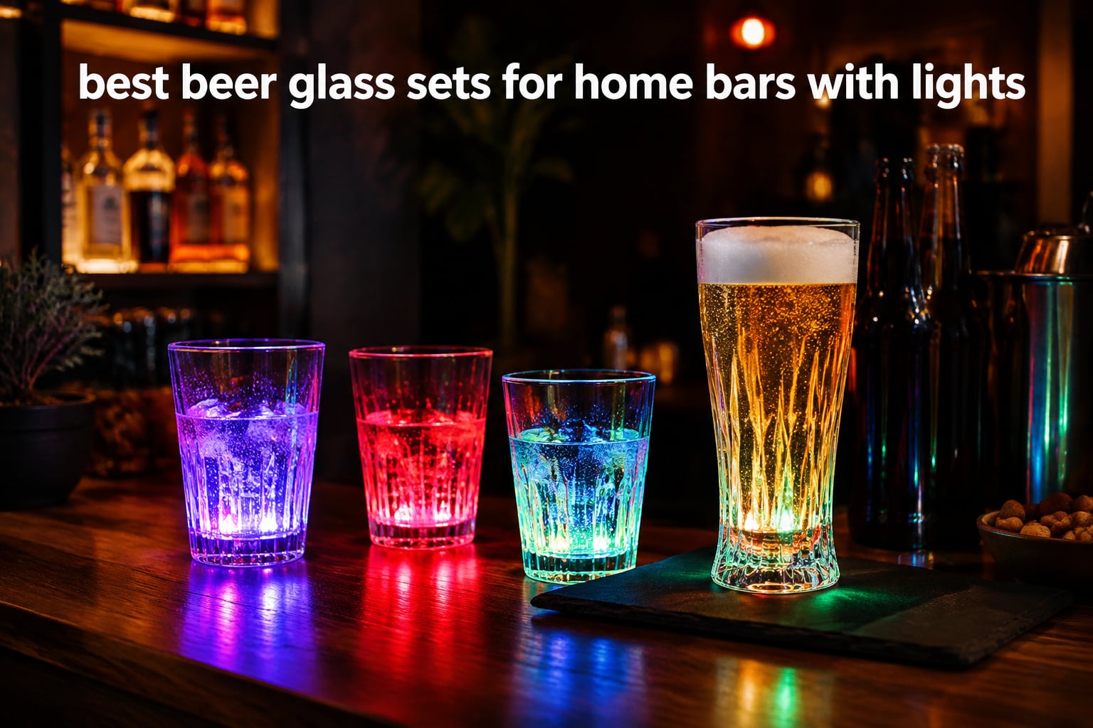best beer glass sets for home bars with lights