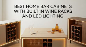 best home bar cabinets with built in wine racks and led lighting