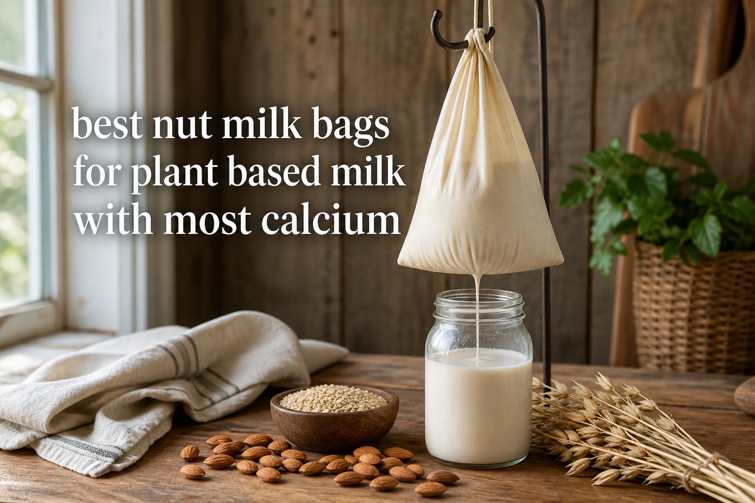 best nut milk bags for plant based milk with most calcium