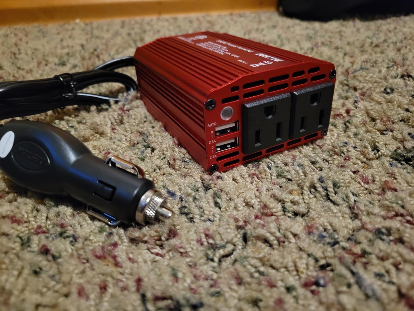 BESTEK Power Inverter DC 12-17V to AC 110V - 300W Car Plug Adapter Outlet customer photo 2
