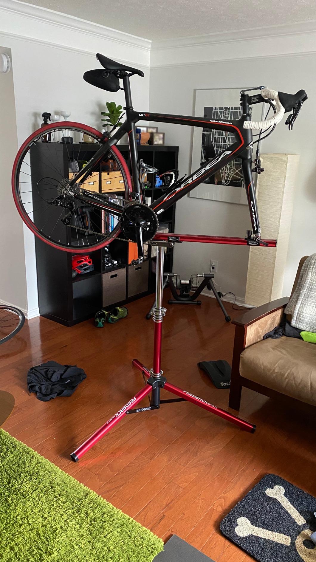 Feedback Sports Sprint Bike Repair Stand, Compact Bike Workstand, Red customer photo 2