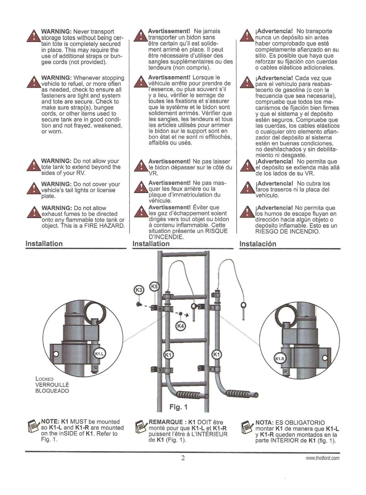 Thetford RV Ladder Mount System - Universal RV Ladder Rack for SmartTote2 | Portable RV Waste Tote Tanks | Bikes | Chairs - Thetford 40830 customer photo 2