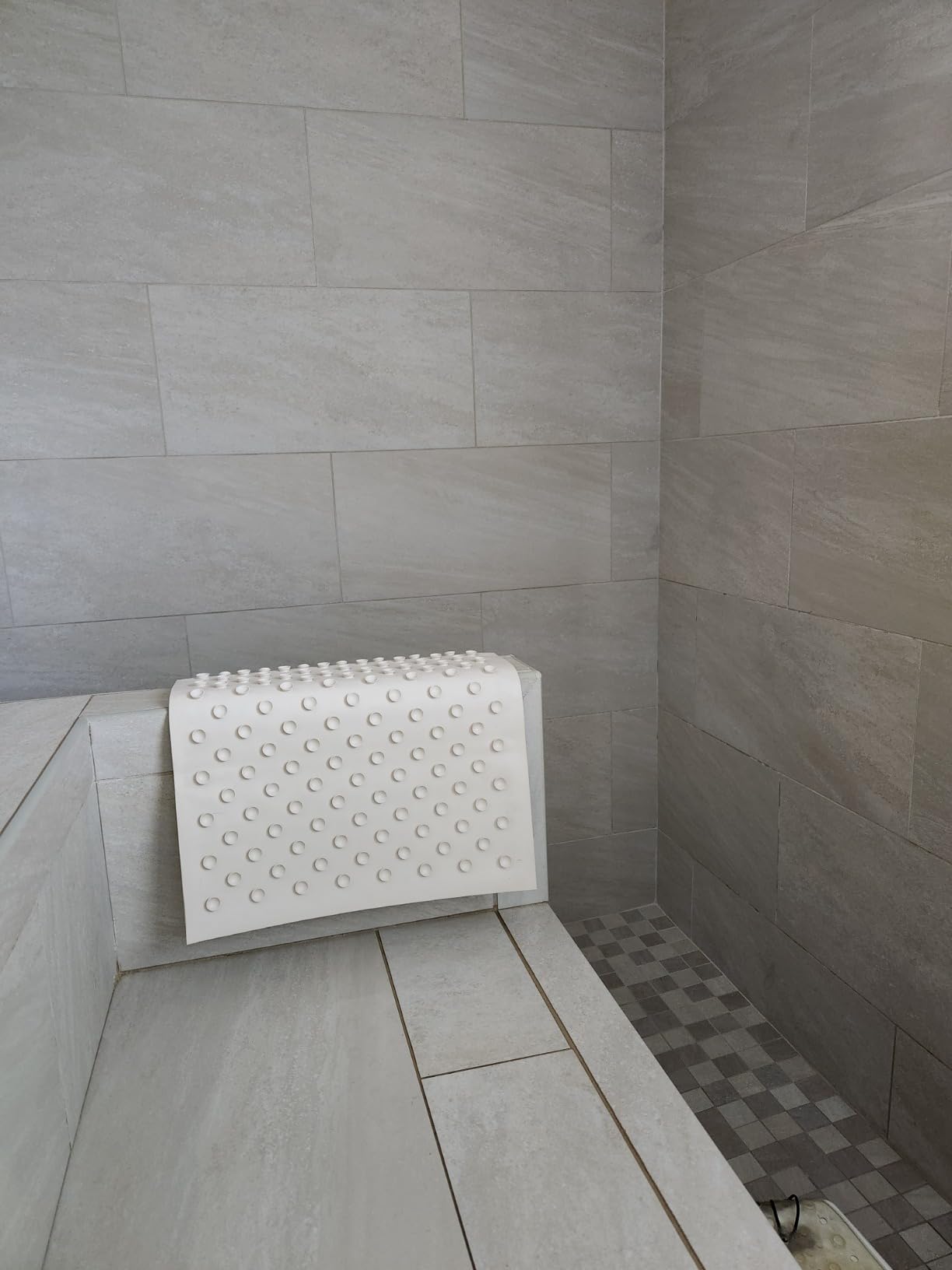 SlipX Solutions Pillow Top Soft Padded Non Slip Bathtub Mat, 27x15.5, Cream customer photo 1