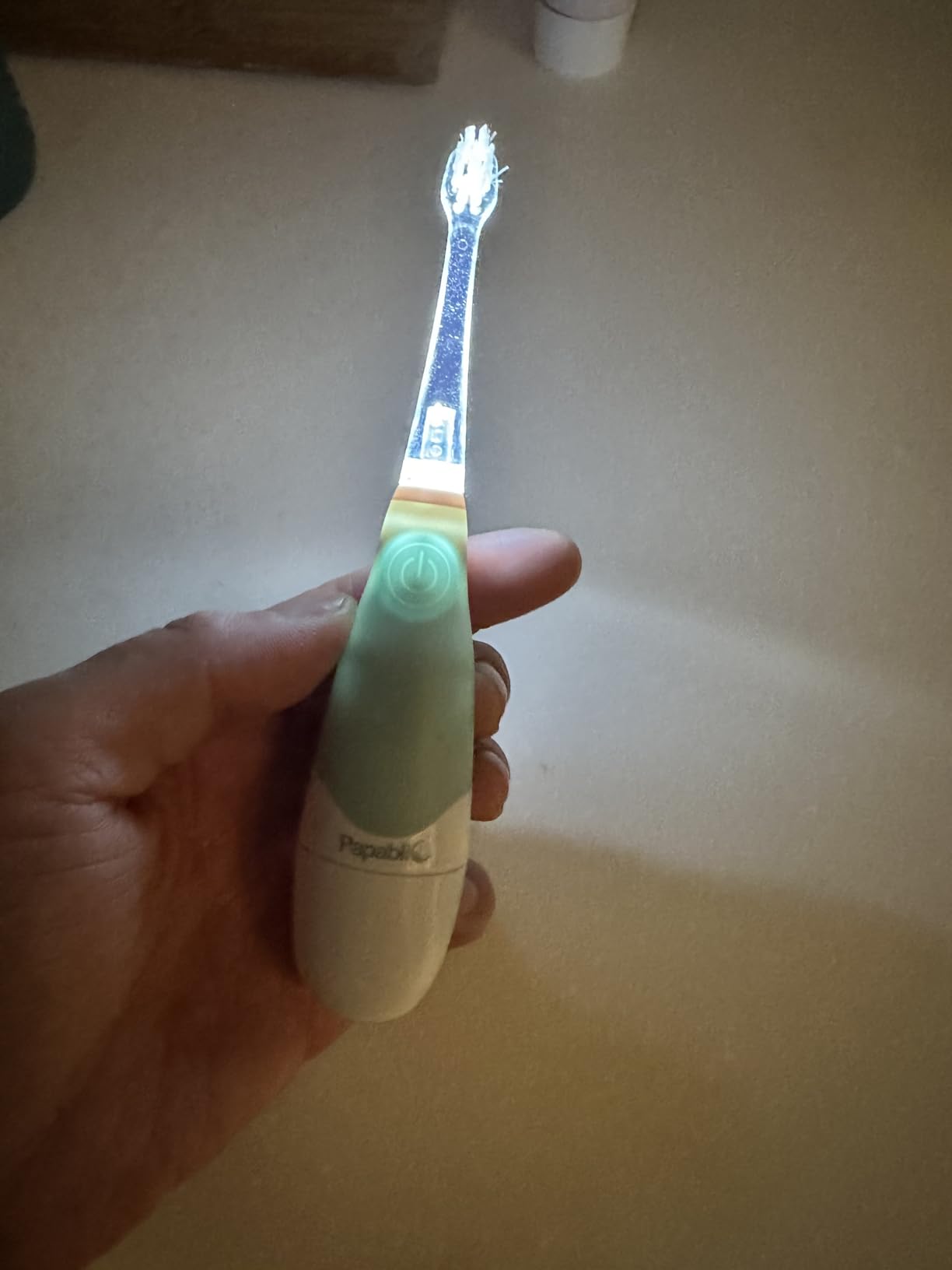 Papablic Baby Sonic Electric Toothbrush for Aged 0-3 Toddler, Blue customer photo 1