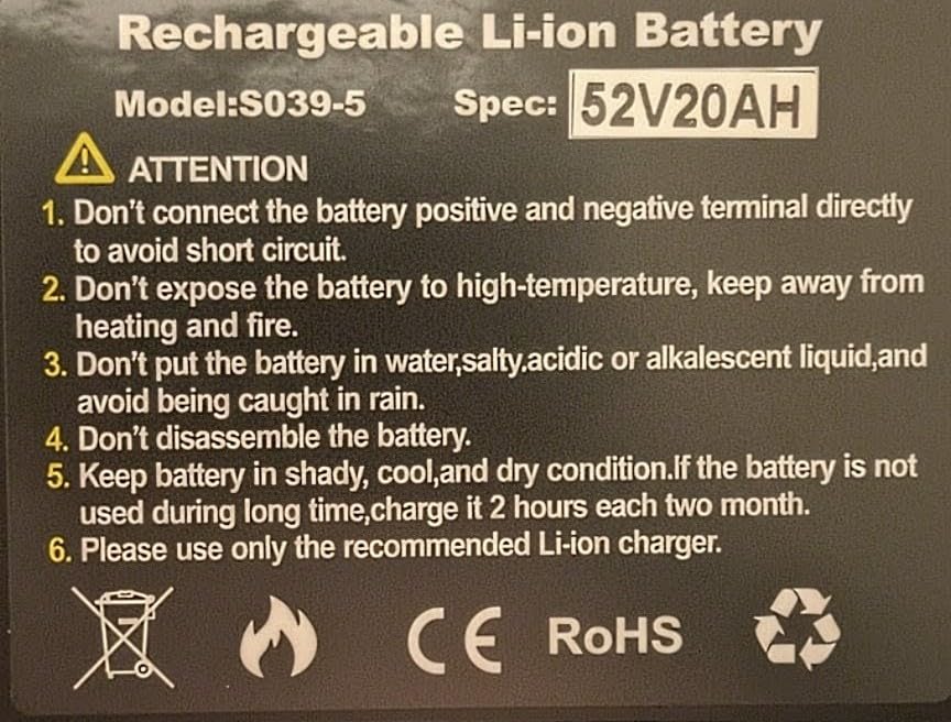 Joyisi 48V 20AH Ebike Battery with 3A Charger and BMS Protection Board for 1500W 1000W 750W 500W 350W 200W Electric Bike Motor Kits customer photo 2