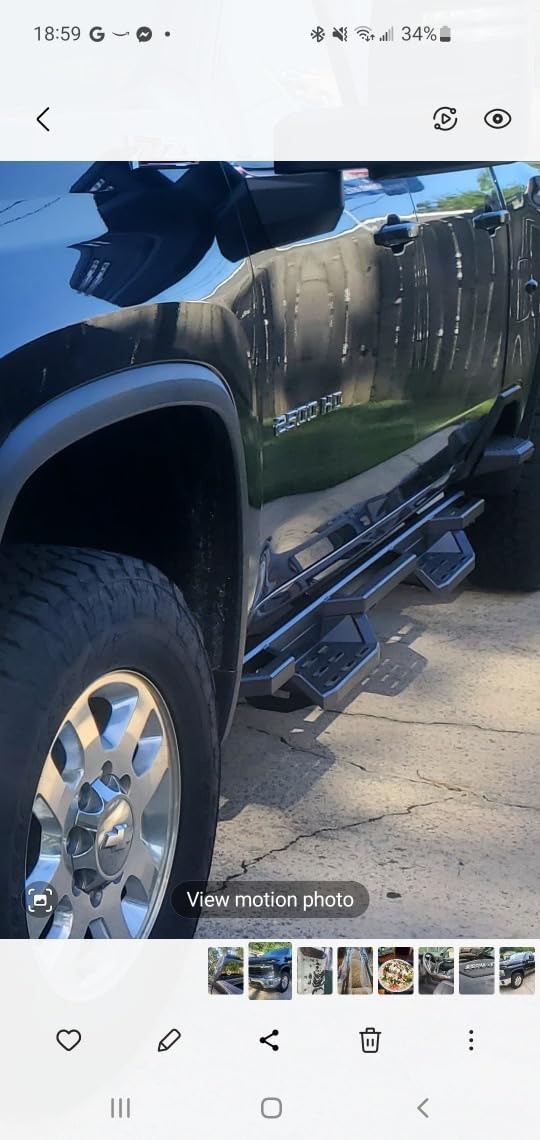 APS Stainless Steel 6.5in Nerf Bars Pocket Steps Square Tube Rocker Guards Compatible with Chevy Silverado GMC Sierra Crew Cab 19-26 customer photo 1