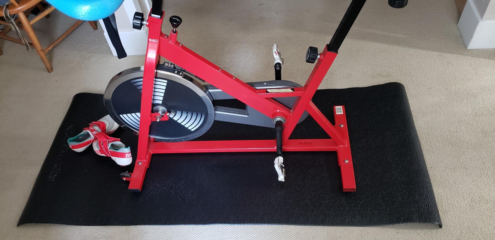 Powr Labs Bike Mat Compatible with Peloton, Treadmill, Exercise Equipment, Elliptical, Walking Pad, Indoor Bike Trainers, Home Gym Workout - Protects Hardwood Floors and Carpet customer photo 2