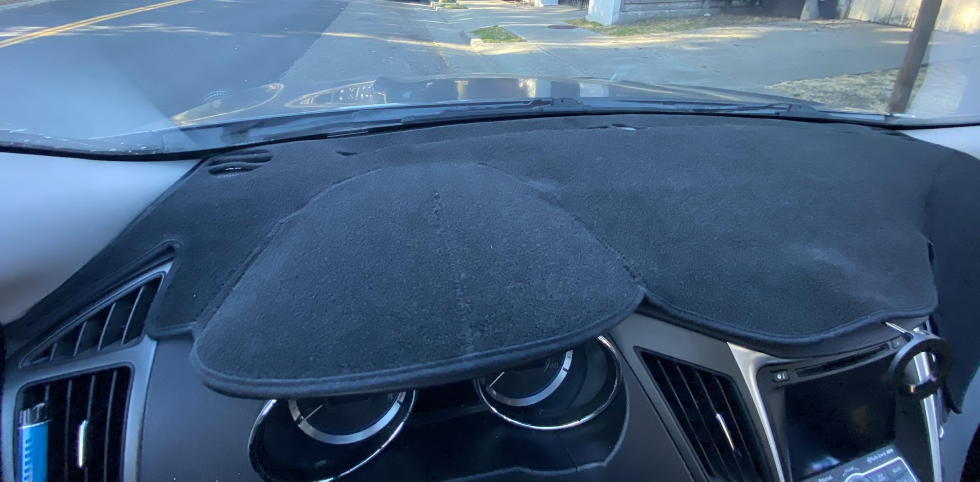 Dash Cover Mat Fit for Hyundai Sonata 2011 2012 2013 2014 (Black) F81 customer photo 1