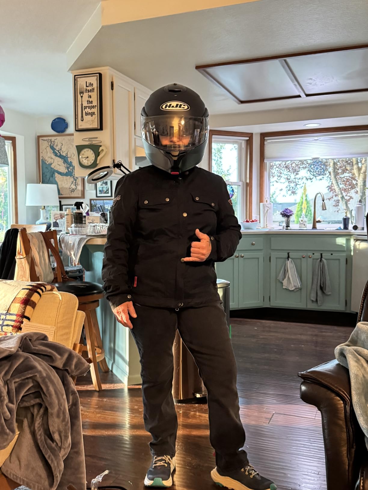 HJC C91 Solid Modular Motorcycle Helmet with HJ-17 Pinlock Shield, DOT Approved (Semi Flat Titanium, Large) customer photo 1