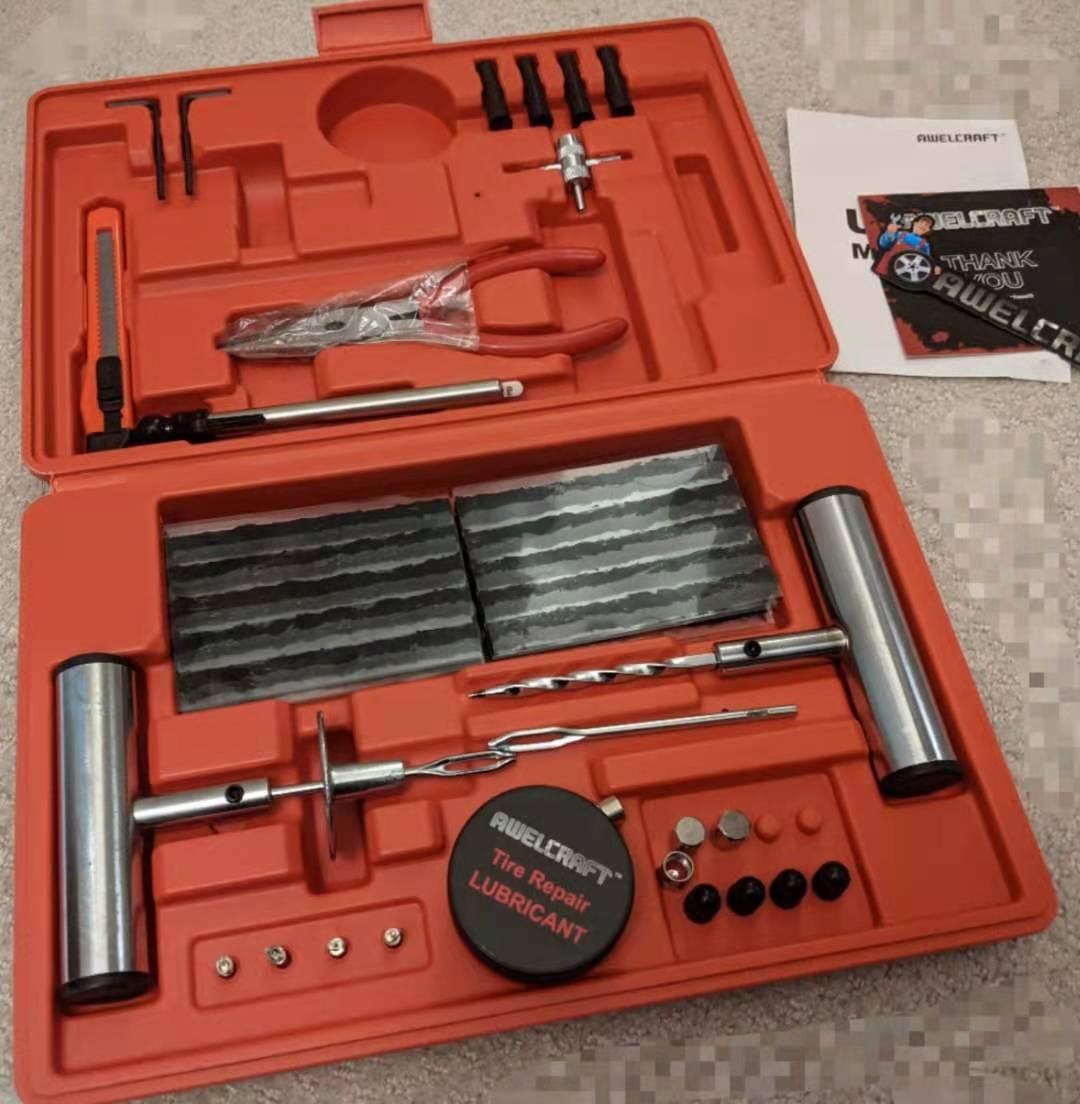 AWELCRAFT 35-Piece Heavy Duty Tire Plug Kit – Professional Flat Tire Repair for Car, Truck, Motorcycle, ATV, SUV – T-Handle Tools, Storage Case – Easy Puncture Repair, No Tire Removal Needed customer photo 2