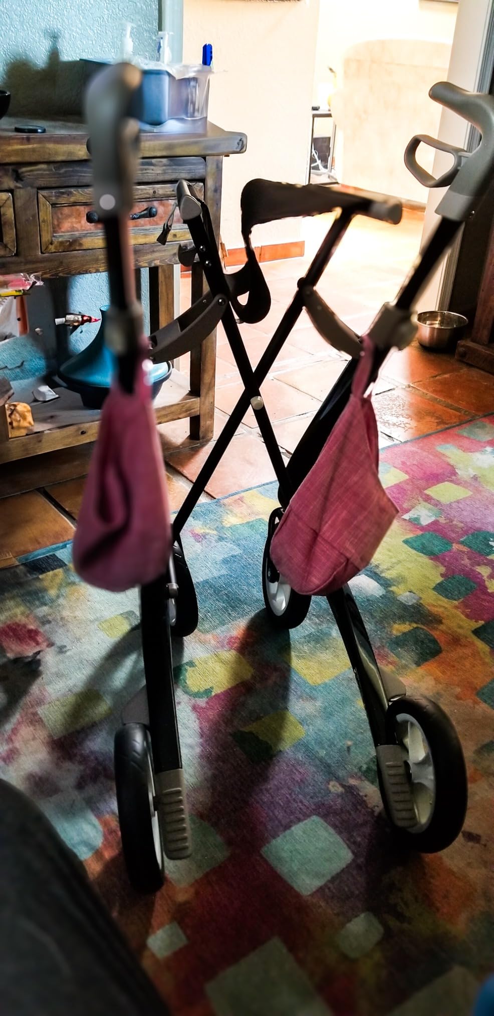 byACRE Carbon Ultralight Rollator Walker with Organizer Bag, Wide Track, Oyster White customer photo 2