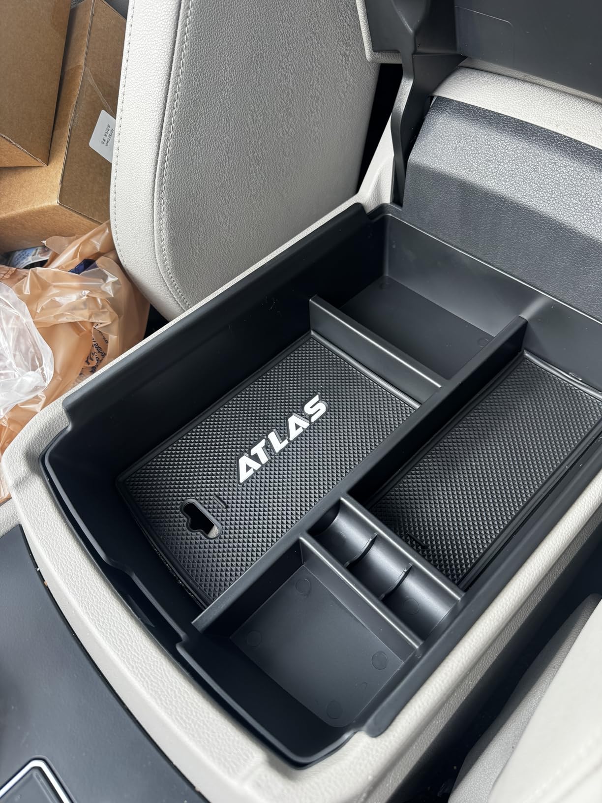 Center Console Organizer Tray for VW Atlas Accessories 2018-2023, Black customer photo 1