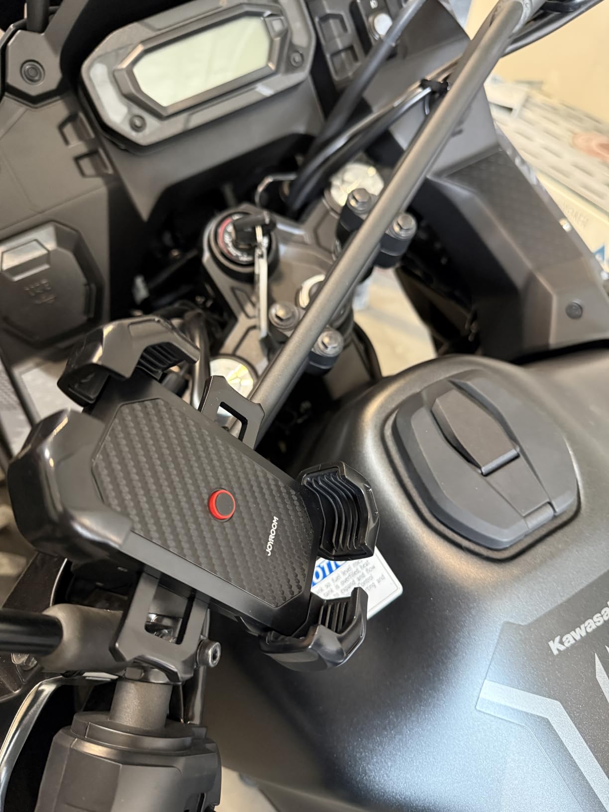JOYROOM Motorcycle Phone Mount, [1s Auto Lock][100mph Military Anti-Shake] Bike Phone Holder for Bicycle, [10s Quick Install] Handlebar Phone Mount, Compatible with iPhone, Samsung, All Cell Phone customer photo 2
