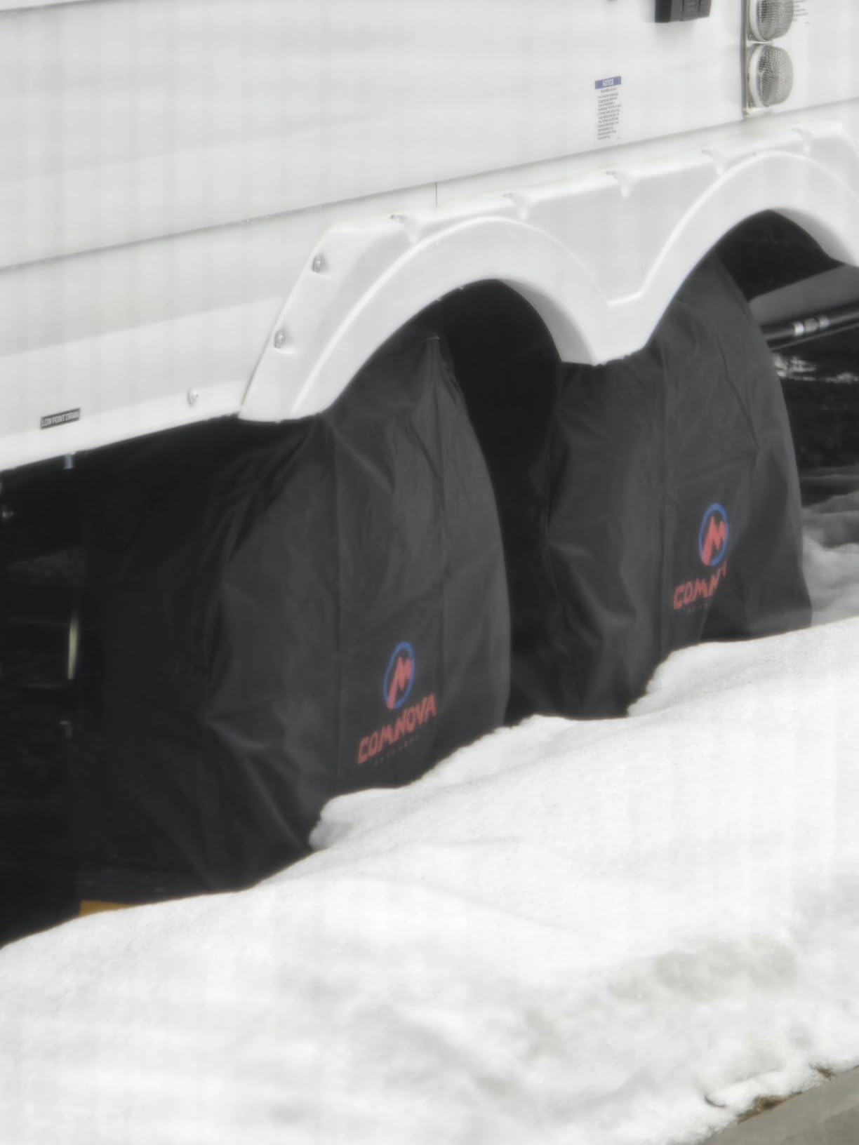 RV Tire Covers 4 Pack, Tough Tire Wheel Protector for Truck, SUV, Travel Trailer, Camper, Motorhome, Boat, Van, PU Oxford Waterproof Sun Rain Snow Protector Cover, Fits Tire Diameters 26-29 inch customer photo 2