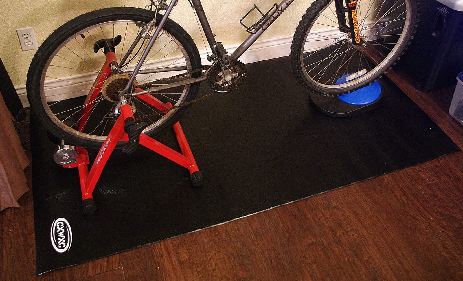 CXWXC Bike Trainer Floor Mat for Indoor Riding - Health & Fitness PVC Foam Exercise Bike Mat - Peloton Exercise Stationary Spin Bike Mat customer photo 2