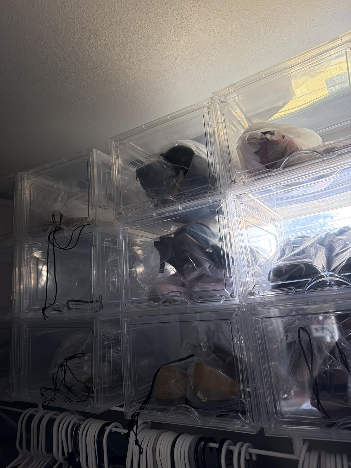Clemate Upgraded X-Large Shoe Organizer,Shoe Storage Organizer,12 Pack,Shoe Box Clear Plastic Stackable,Drop Front Shoe Box with Clear Door, Shoe Containers For Sneaker Display,Fit up to US Size12 customer photo 2