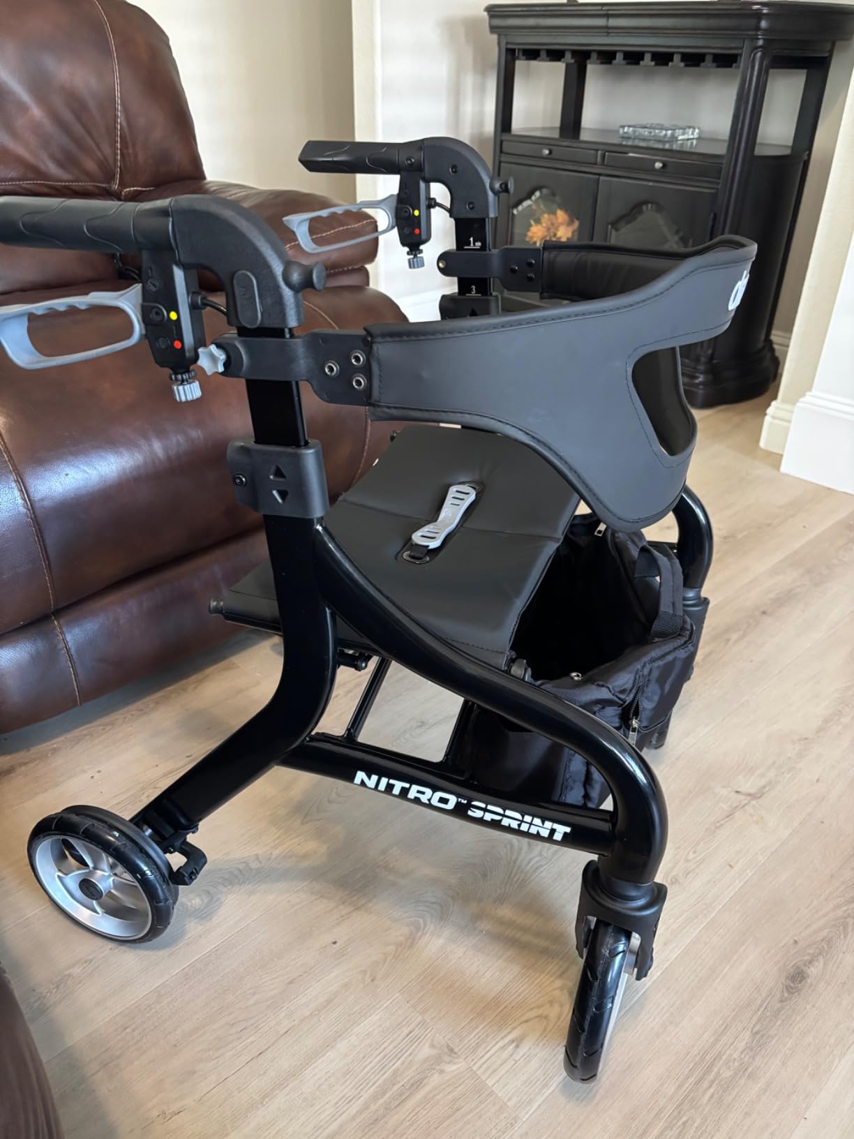 Drive Medical Nitro Sprint Rollator Walker with Seat, Standard, Blue customer photo 1
