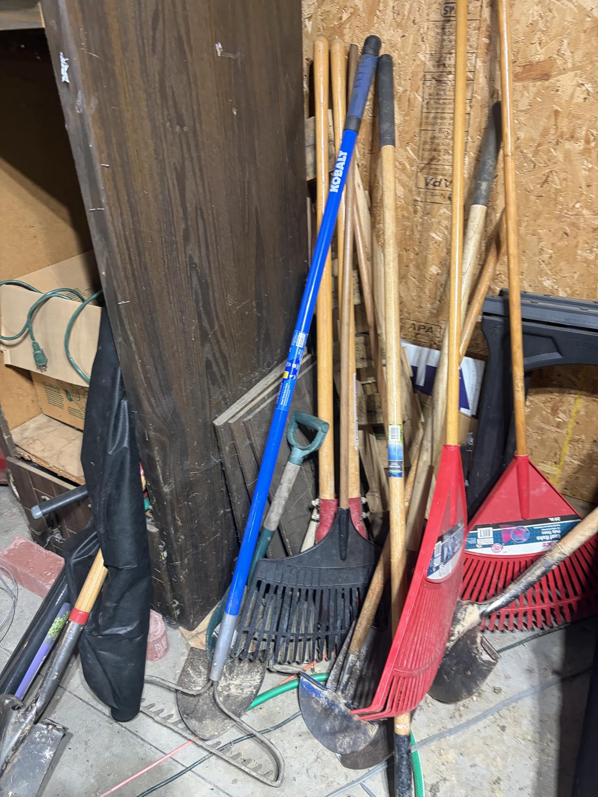 Garden Tool Organizer, Garage Tool Organizer & Garage Organization, Heavy Duty Steel Tool Storage Rack Holds 35 Rakes, Brooms Tools, Broom Holder and Mop Holder, Shed Organizer for Home Organization customer photo 2