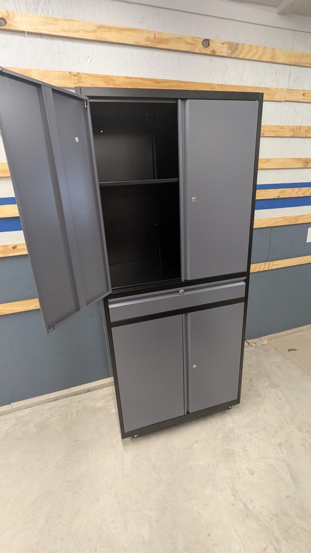 Yizosh Metal Garage Storage Cabinet with Locking Doors and Adjustable Shelves, -73