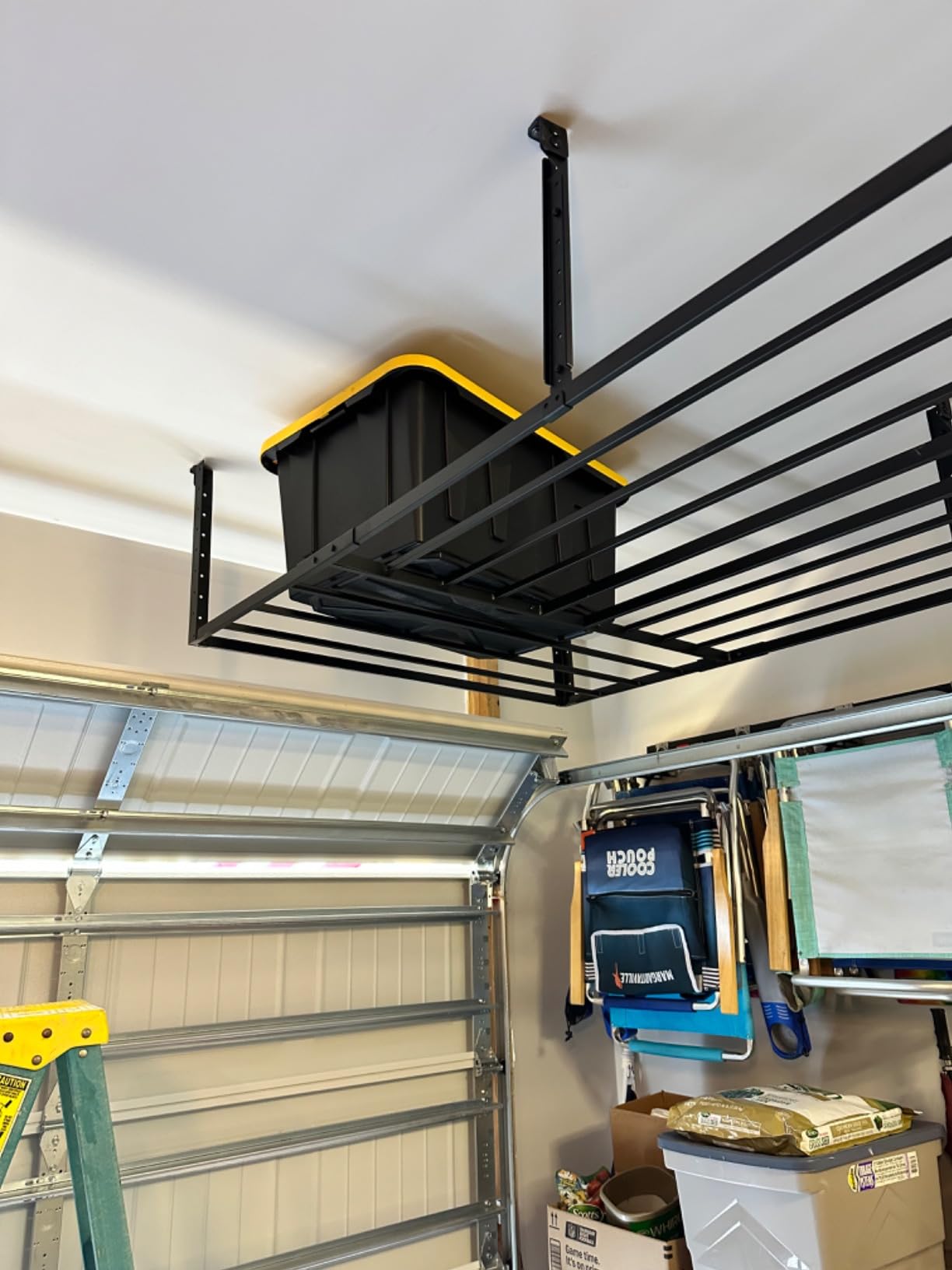 StoreYourBoard 4 x 8 Overhead Garage Storage Rack, Ceiling Shelf Overhead Organization, Heavy Duty Steel Platform Holds 700 lbs, 96 in. x 48 in. x 40 in. customer photo 2