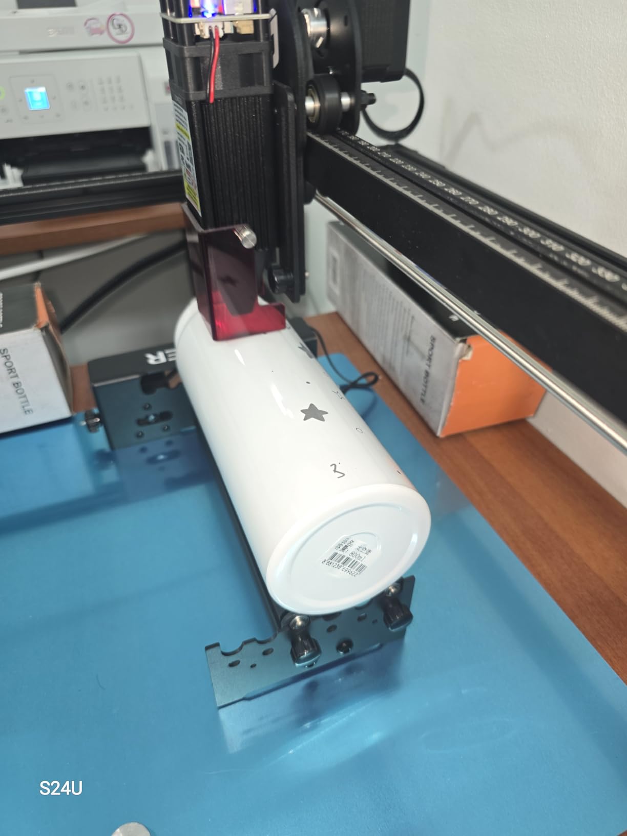 Longer Rotary Roller Series,Laser Engraver Rotary Roller, Y-axis Rotary Roller 360° Rotation for Laser Engraver Engraving Cylindrical Objects Tumblers Cans Cups Bottles, Adjustable Diameters 6-200mm customer photo 2