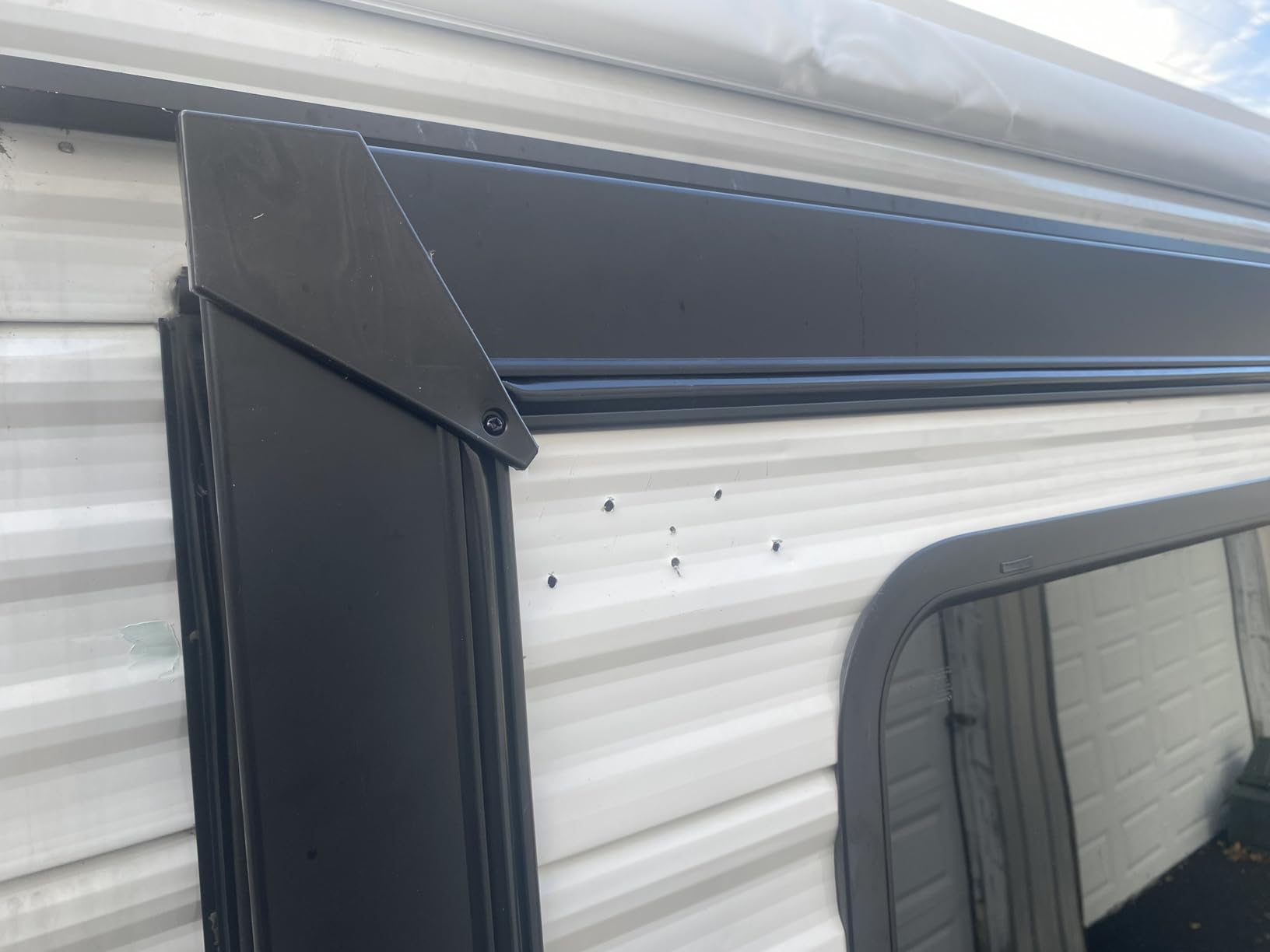 Dulepax RV Slide Out Awning,RV Slide Topper,Modular Camper Slide Out Awning Kit,Slide Toppers for RVs,5th Wheels,Travel Trailers and Motorhomes,Black,13'9''(13'1''Fabric) customer photo 1