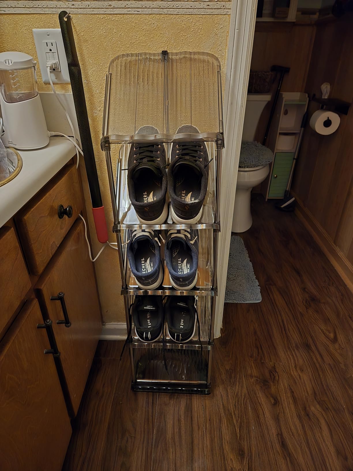 Slanted Narrow Shoe Rack 5 Tiers, Slim Depth Vertical Shoe Shelf - 1 Pack customer photo 1