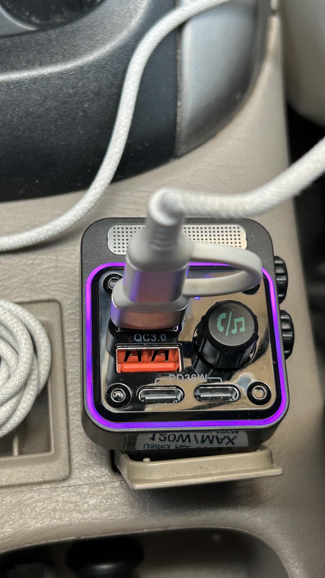 Nulaxy 54W Bluetooth 5.3 Car Adapter, FM Transmitter 4-Port Fast Charging customer photo 1