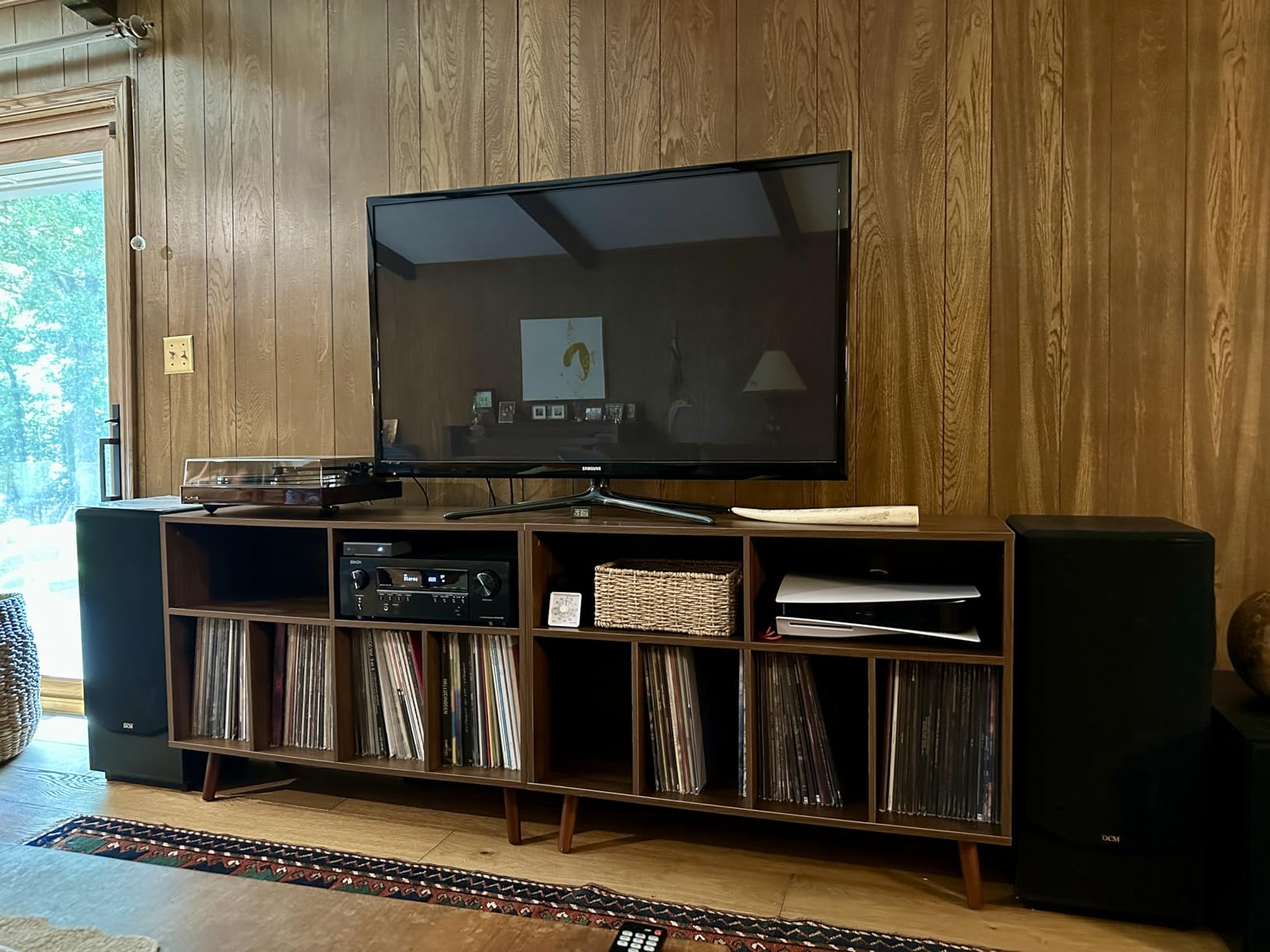 Cozy Castle Record Player Stand with Vinyl Storage Cabinet, Wood Turntable Table Open Shelf Holder Up to 350 Albums Cube Storage Organizer for Living Room, Office, Rustic Brown customer photo 1