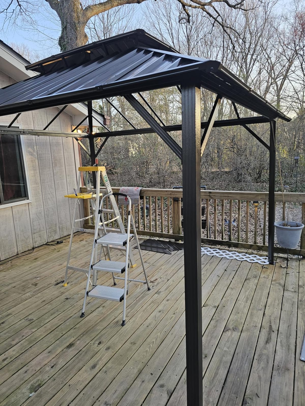Aoxun 10’x10’ Hardtop Gazebo with Galvanized Steel Double Roof Gray customer photo 2