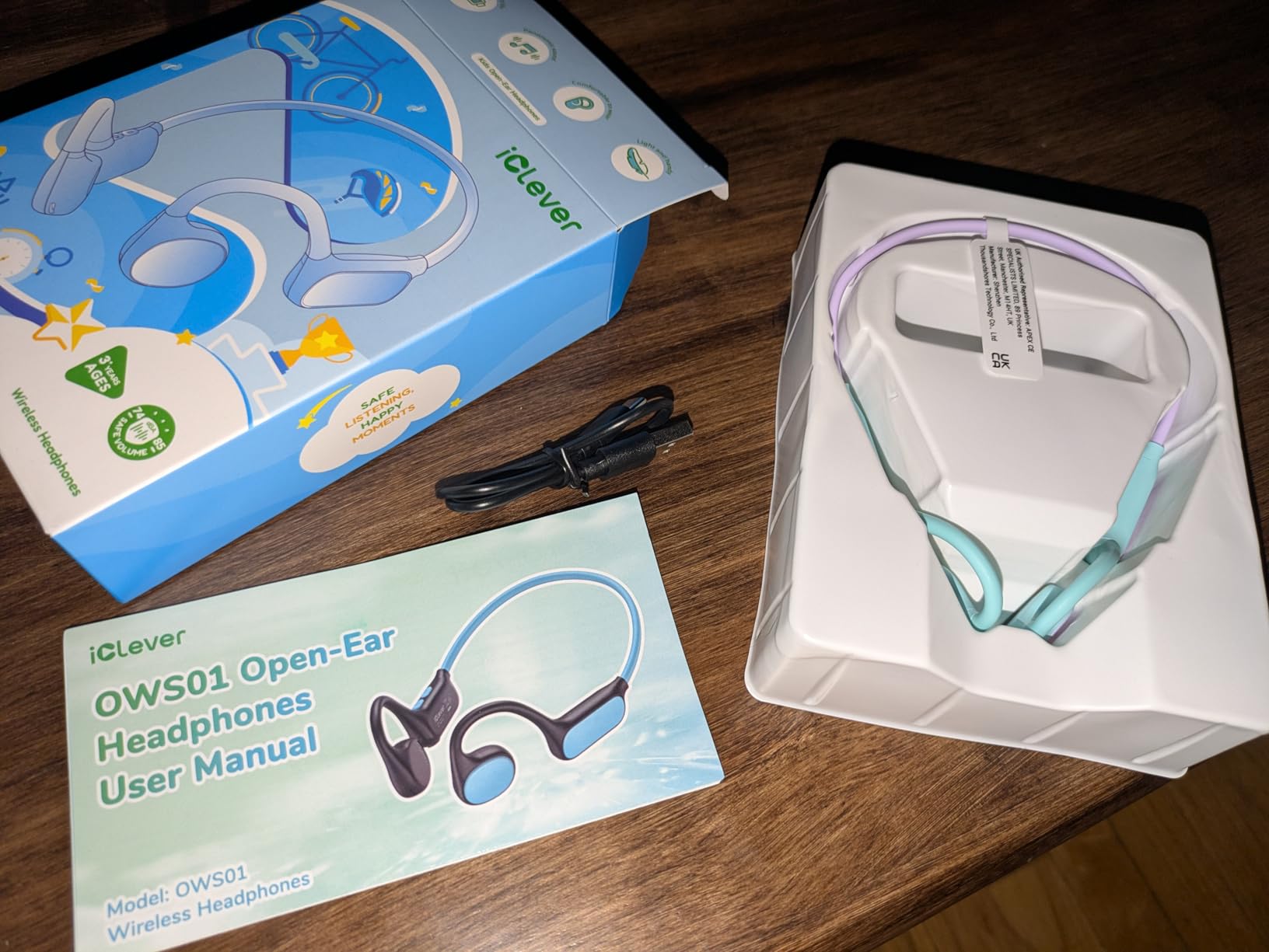 iClever OWS01 Kids Bluetooth Headphones, Air Conduction Open Ear Headphones customer photo 1