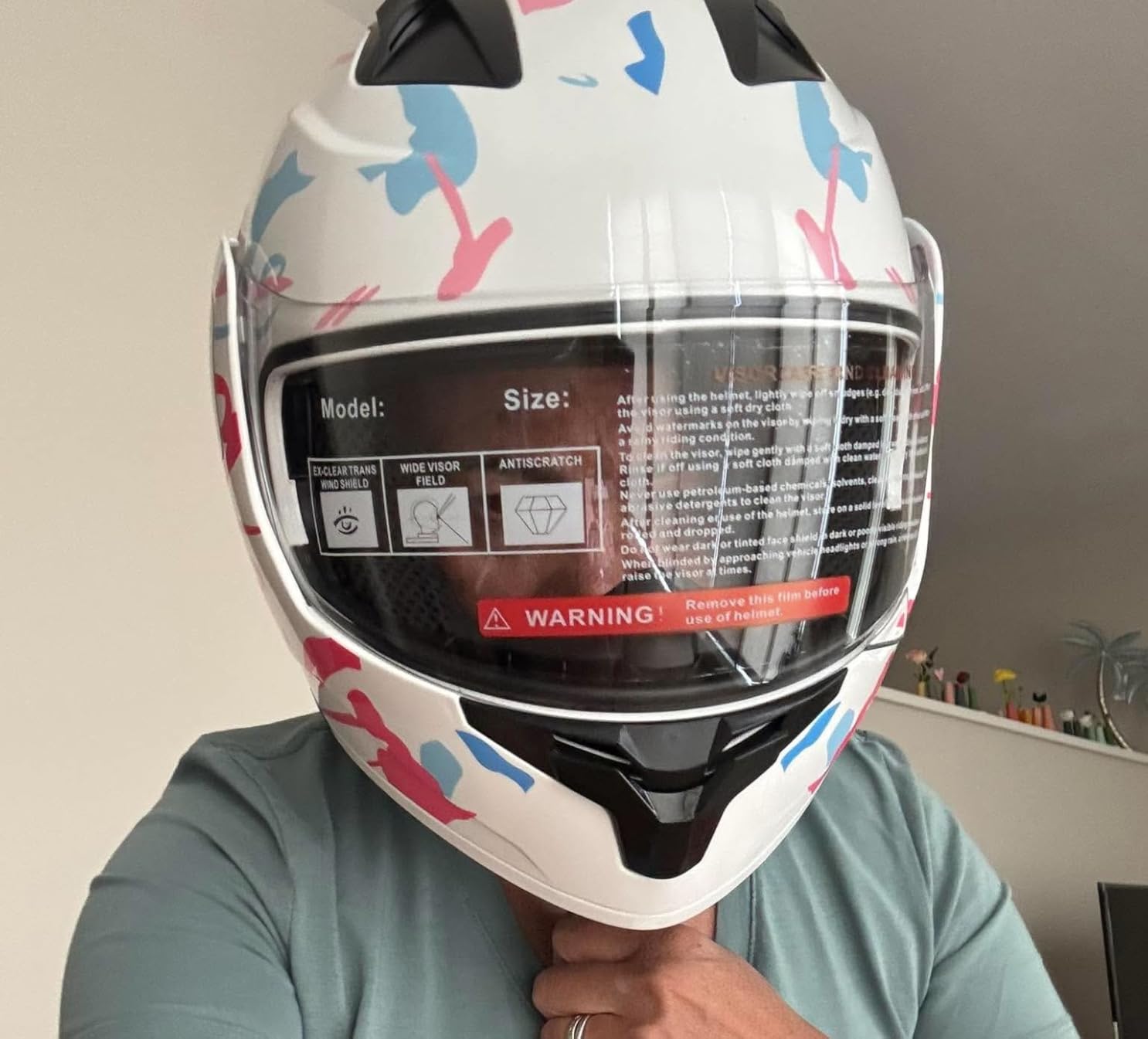 Modular Flip up Motorcycle Helmets for Men Women, DOT Approved customer photo 2