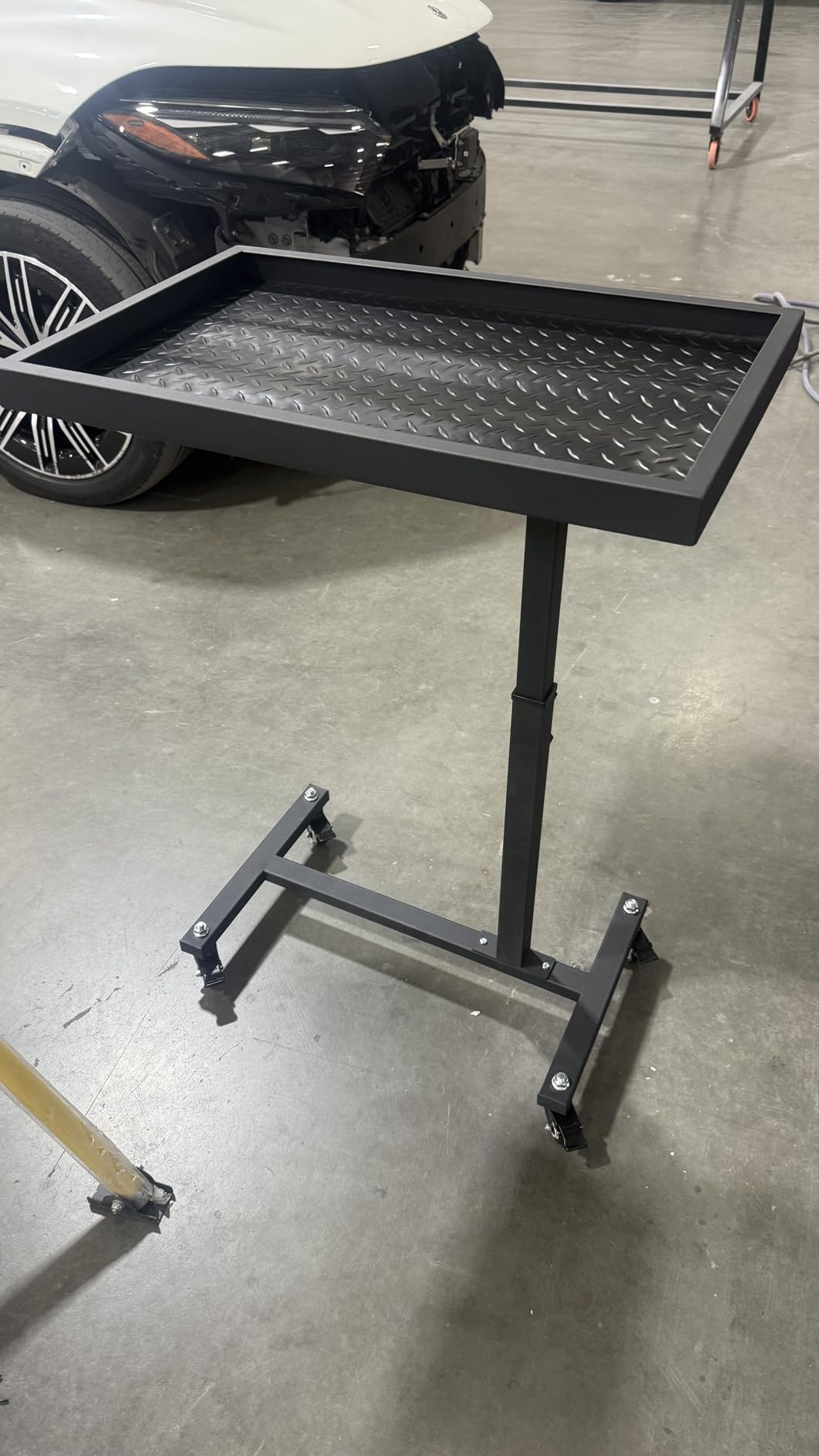 OLBRUS Adjustable Work Table, Mechanic Rolling Tool Tray Table, Black customer photo 2