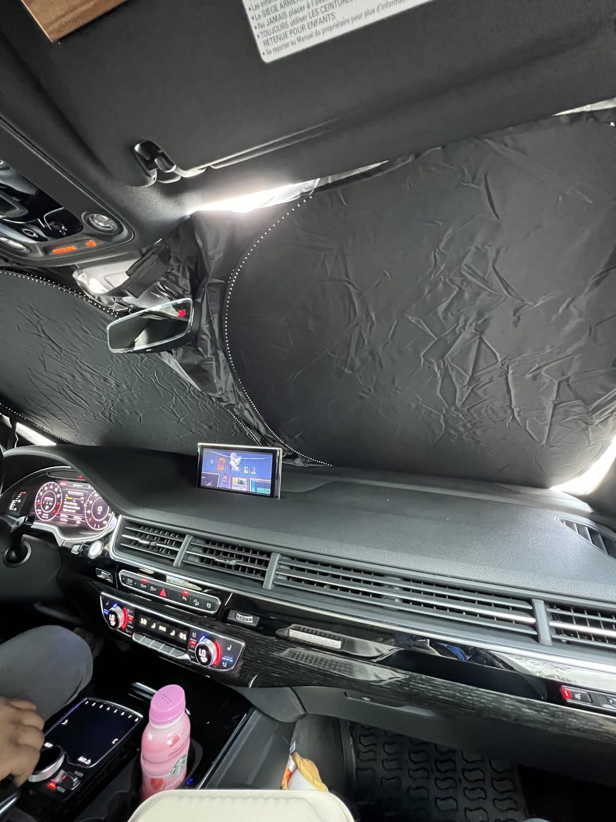 SINGARO 300T Universal Car Windshield Sun Shade, Foldable Reflective for Windshield & Window Shades with Overlapping Design, Car Interior Accessories (58