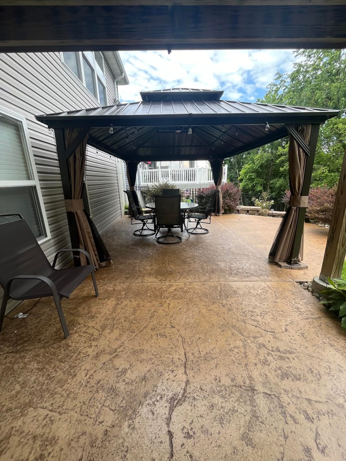 Domi 10'X12' Gazebo, Hardtop Gazebo for Patio with Drainage System, Gray customer photo 2