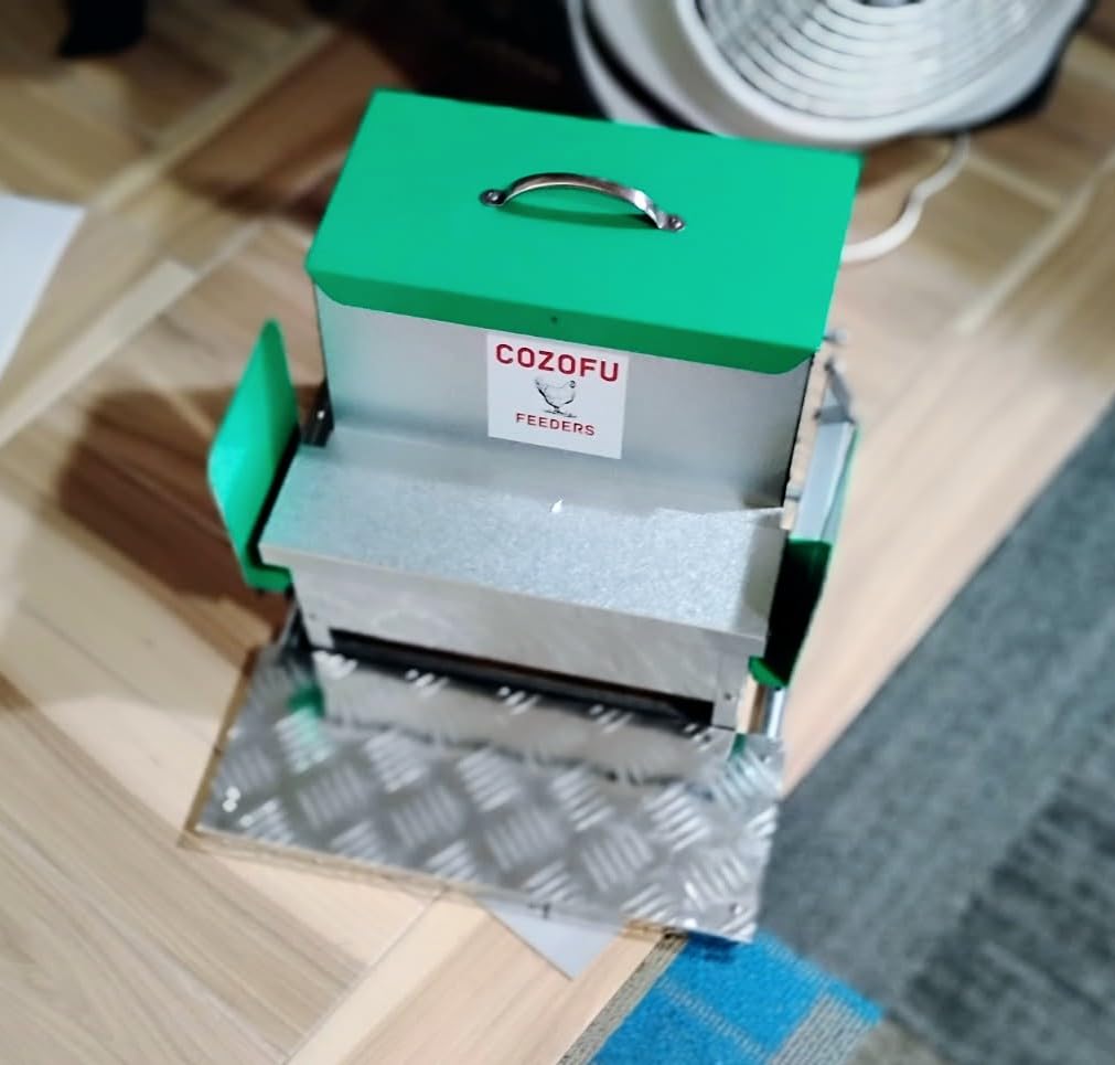 Feeders Automatic Chicken Feeder - Large Capacity for 6-12 Chickens, Lasts 10 Days (25lb Feed), Durable Galvanized Steel, Rat-Proof, No-Spill, Weatherproof Lid customer photo 2