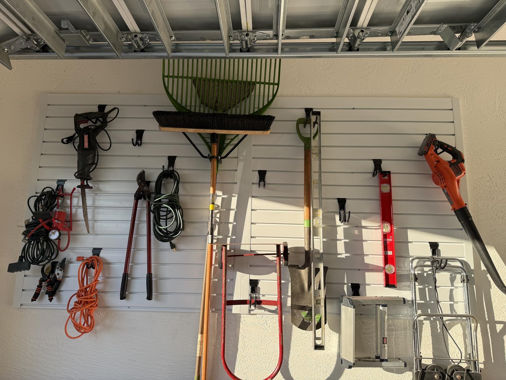 Ezlaino Slatwall 4 FT x 8 FT, PVC Slat Wall Paneling Garage Wall Organizer customer photo 2