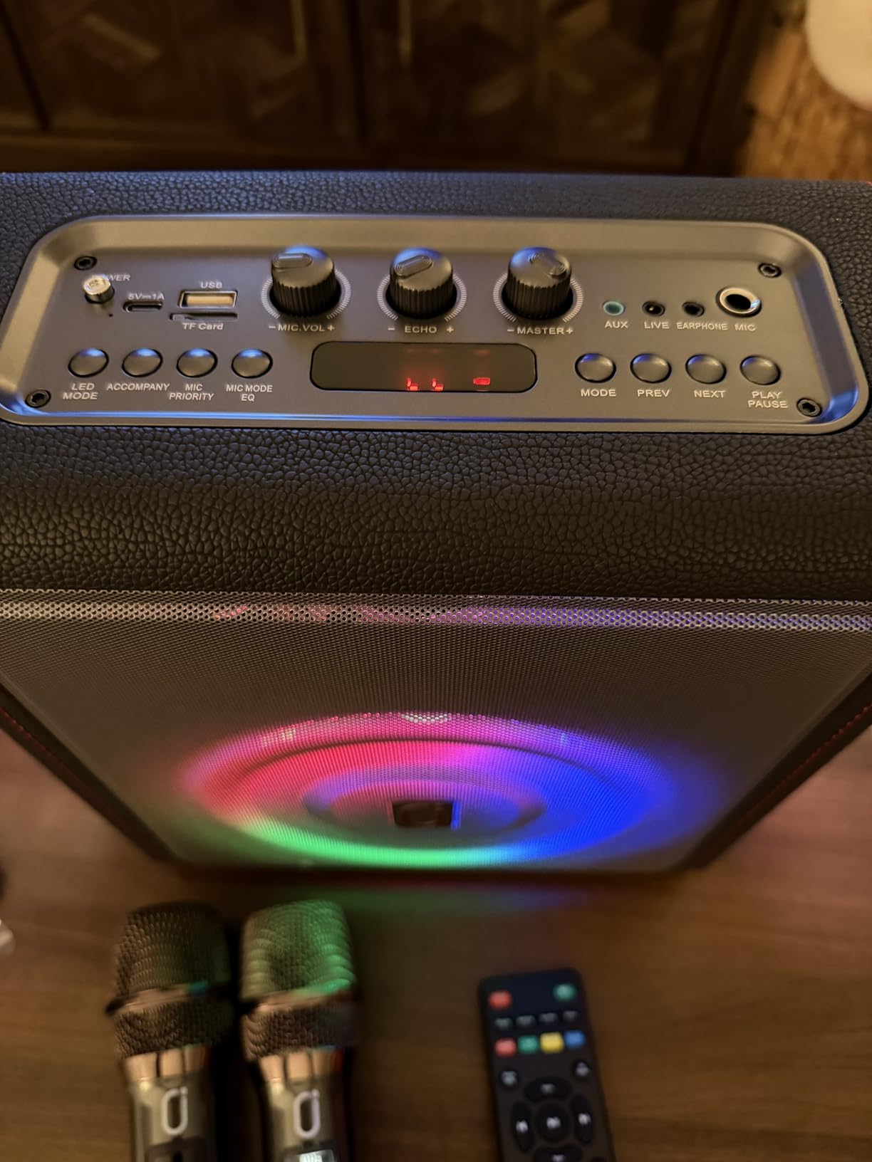 Karaoke Machine for Adults with 3 Wireless Microphones, 300W PA System customer photo 1