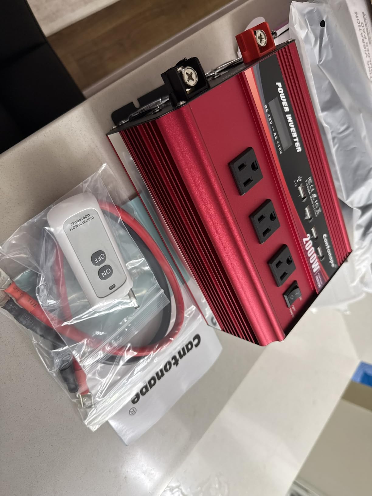 Cantonape 4000W Power Inverter 12V to 110V/120V DC to AC with LCD Display customer photo 1