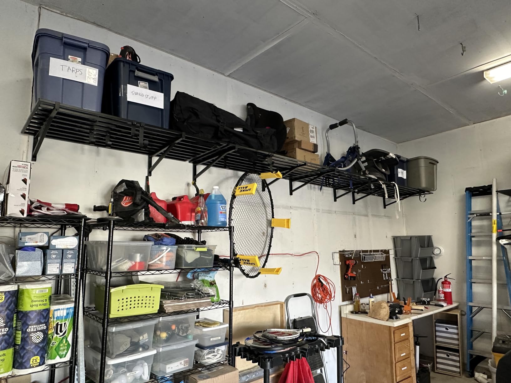 StoreYourBoard Garage Wall Shelf, 1x6 ft, Holds 500 lb, 6 Hooks, 2 Pack customer photo 2