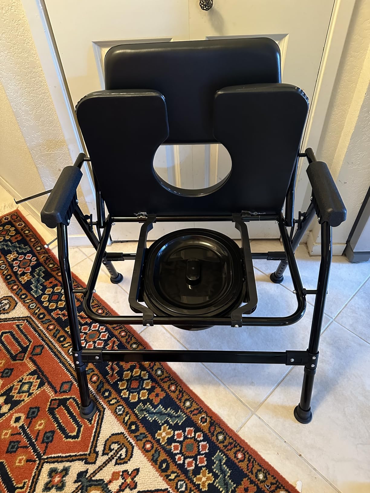 Extra Wide Bariatric Bedside Commode Chair, 600 lb Heavy Duty Portable Toilet for Adults & Seniors, Foldable Commode Chair with Tool-Free Assembly, Enlarged Seat, Bucket & Lid for Elderly Disabled customer photo 1